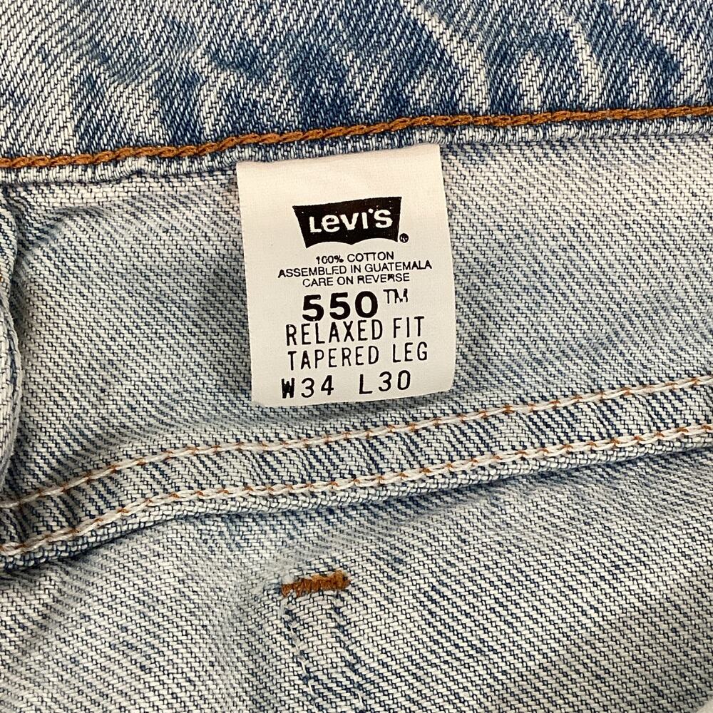 Vtg 1995 Levis 550 Jeans Size 34 Relaxed Fit Orange Tab Workwear Actual 32x30 - Picture 10 of 16